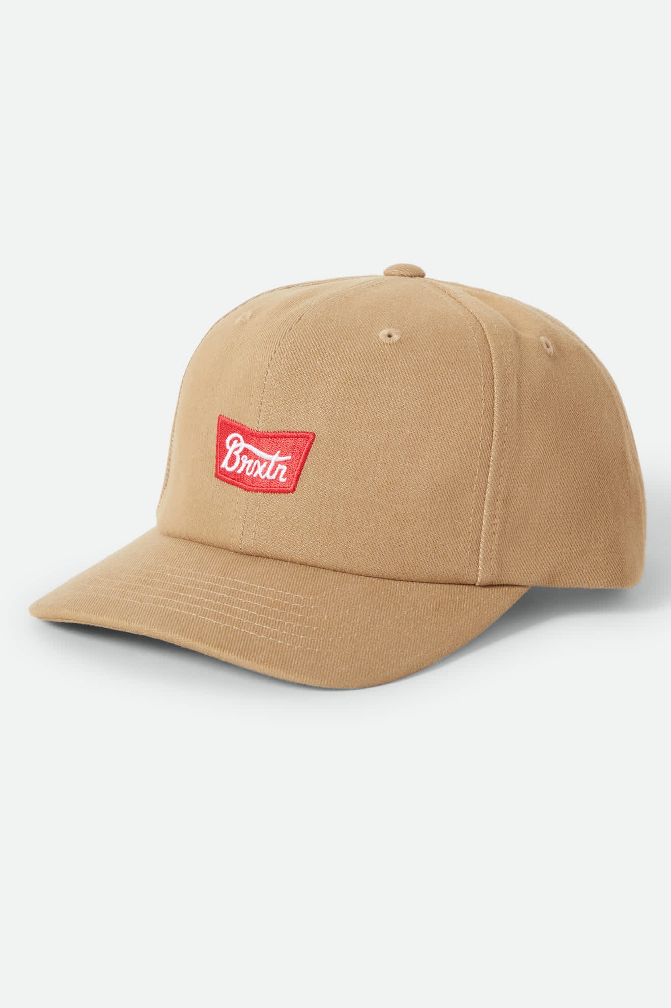 Unisex Stith Adjustable Hat in the color Khaki - Front Product Laydown Image