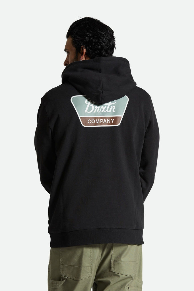 Men's Fit, Back View | Linwood Hood - Black/Chinois Green/Sepia