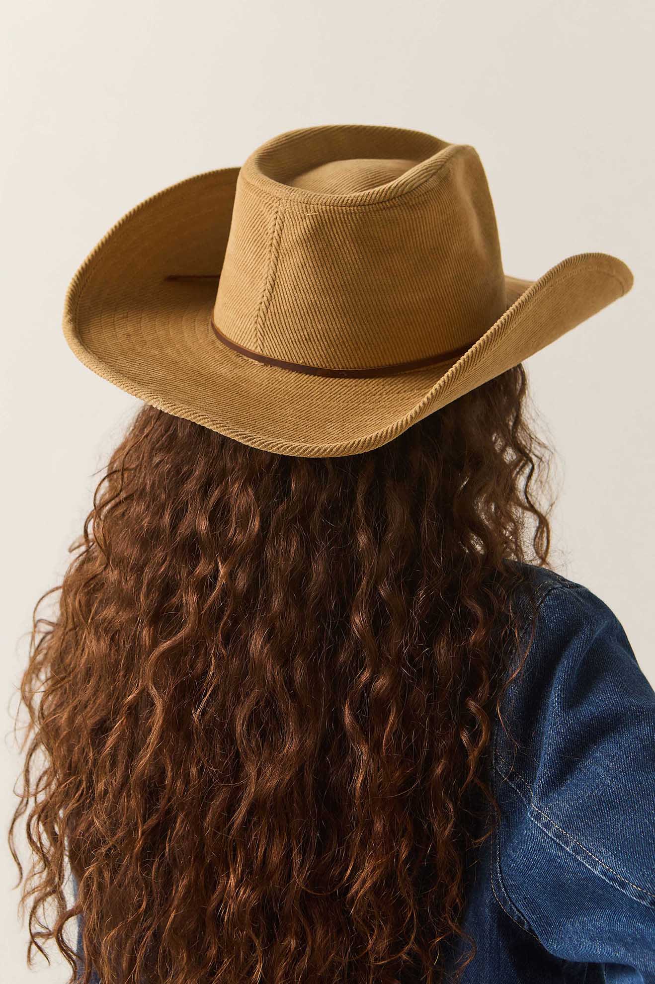 Unisex Colter Cowboy Hat in the color Khaki - Women's Back View