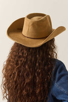 Unisex Colter Cowboy Hat in the color Khaki - Women's Back View