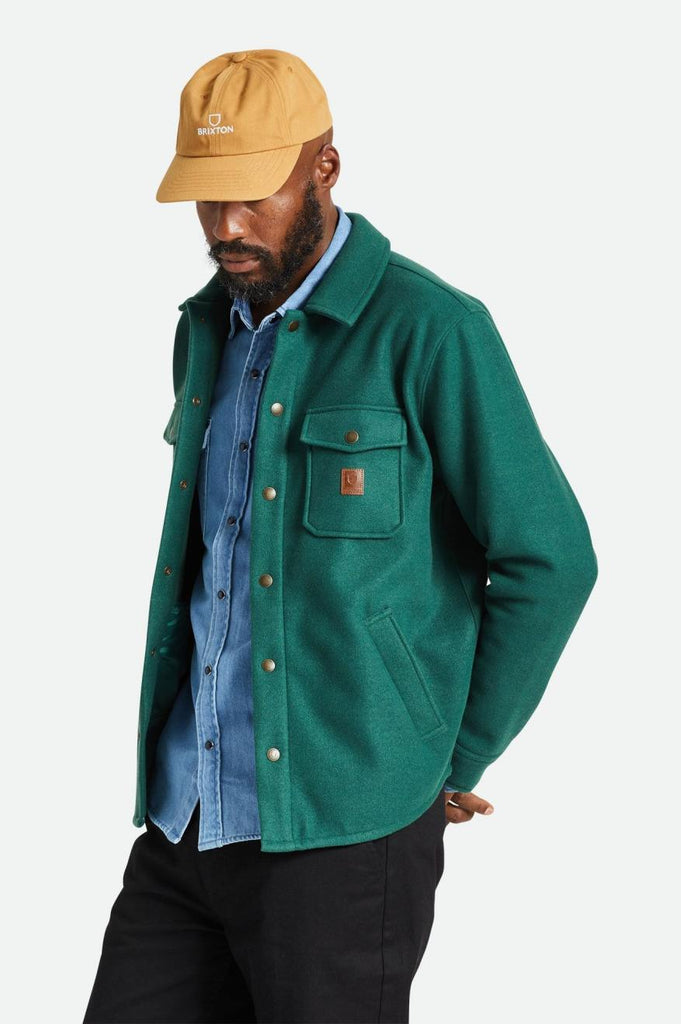Men's Fit, Front View | Durham Felted Stretch Jacket - Pine Needle