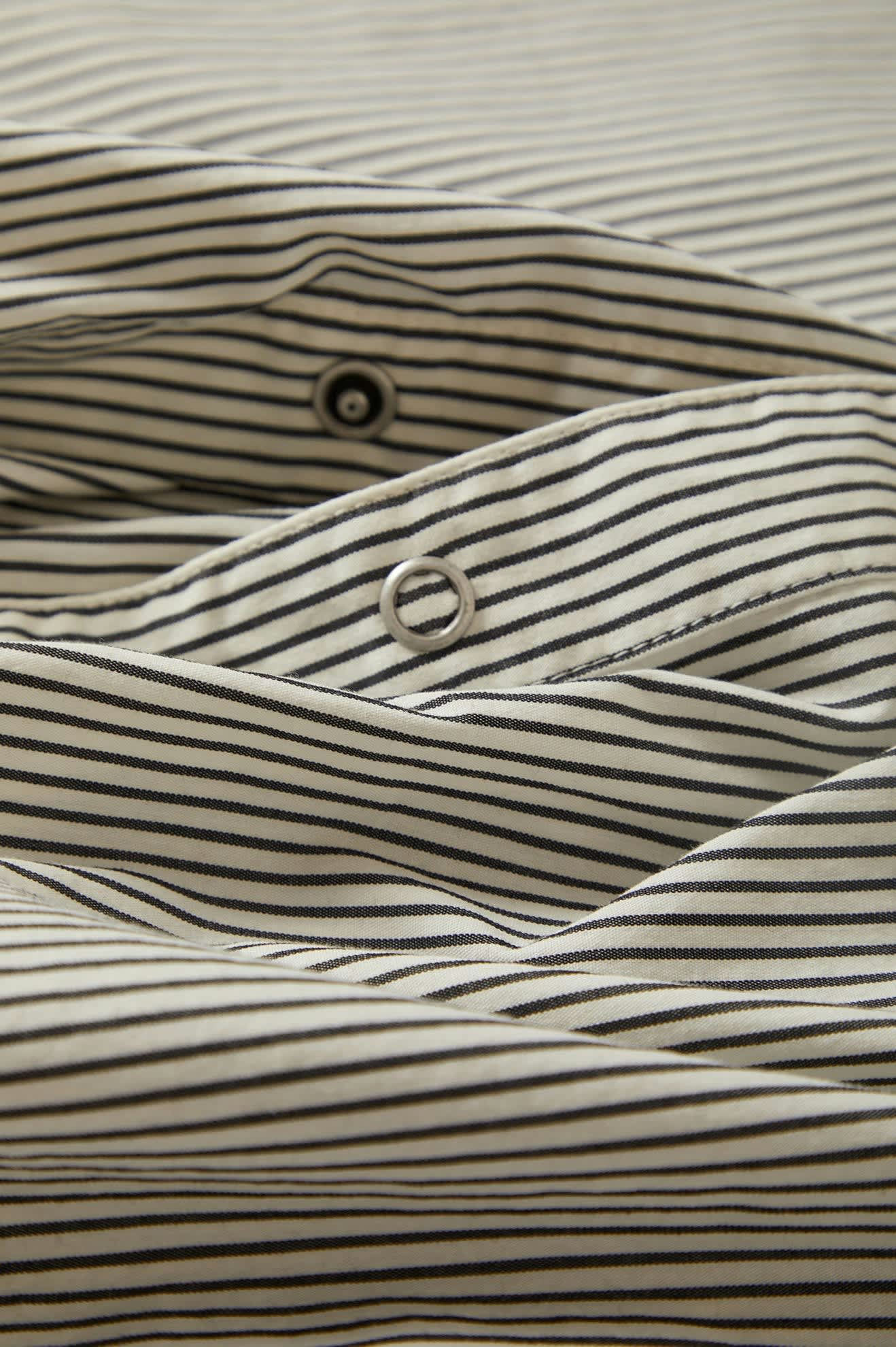 Men's Builders Auto S/S Shirt in the color Black/Off White Stripe - Additional Laydown image