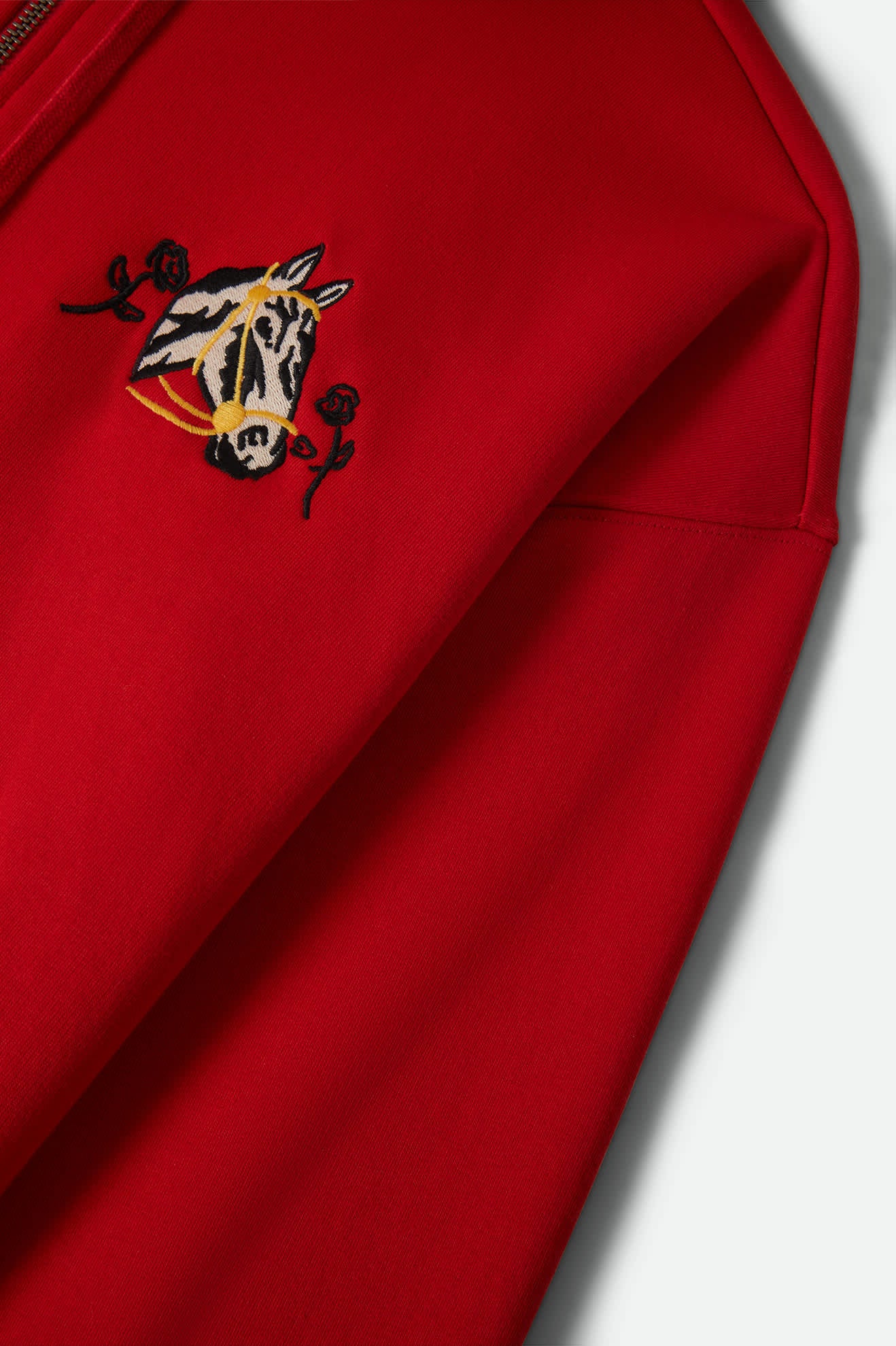 Women's Trophy Horse Cropped Zip Hood in the color Adrenaline Rush - Additional Laydown image