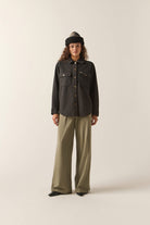 Women's Bagby Jacket in the color Black Heather - Women's Front Fit Image