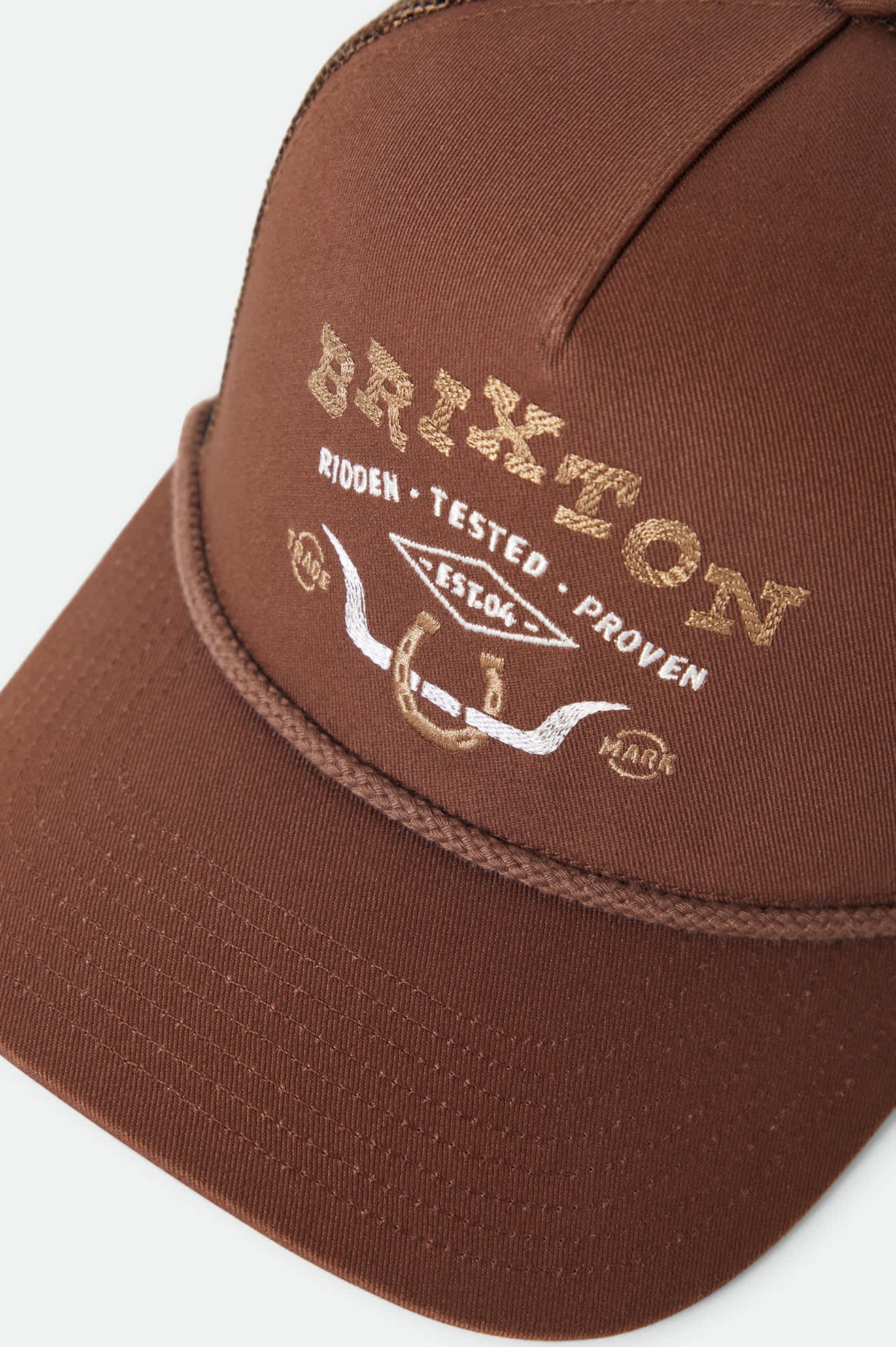 Unisex Beekman Netplus Trucker Hat in the color Brown/Brown - Additional Laydown image