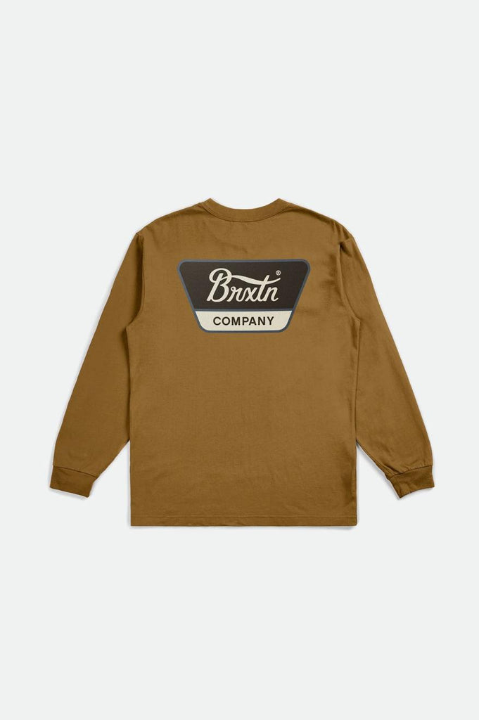 Brixton Linwood L/S Tee - Golden Brown/Washed Black/Off White