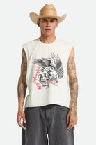 Men's Wolcott Worn In Boxy Muscle Tank in the color Off White - Men's Front View