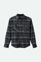 Brixton Men's Builders Bowery Stretch Water Resistant L/S Flannel - Washed Navy/Black/Coronet Blue | Main