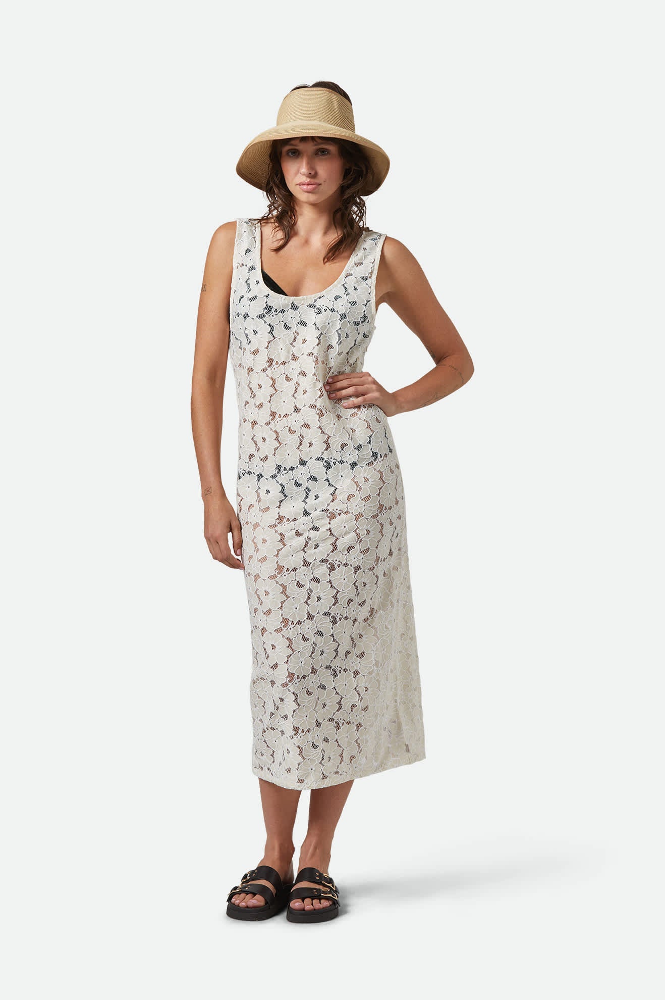 Women's Lace Cover Up Dress in the color Whitecap - Women's Front View