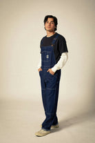 Men's Builders Overall in the color Rinse Denim - Men's Side View