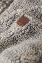 Men's Arctic Fleece Mock Neck Jacket in the color Heather Grey/Off White - Additional Laydown image