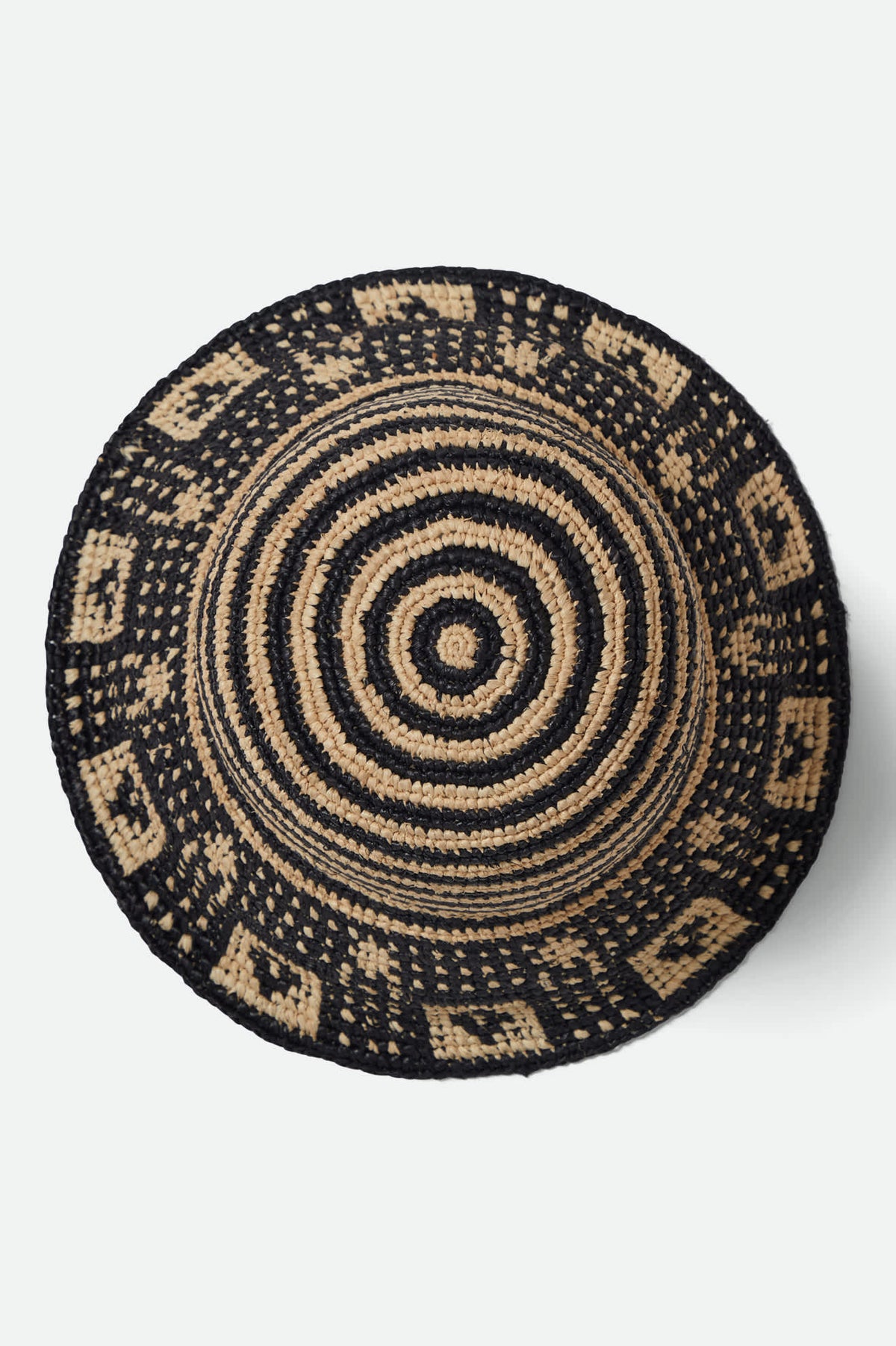 Women's Redding Packable Straw Bucket Hat in the color Black/Natural - Additional Laydown image