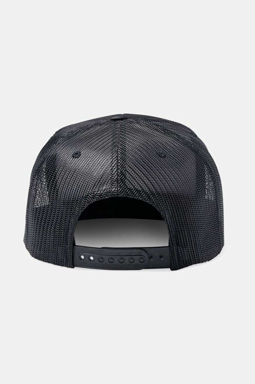 Brixton Men's Battle Netplus Trucker Hat - Black/Black | Back