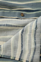 Men's CRU Slub Relaxed S/S Shirt in the color Basalt Blue/Painterly Stripe - Additional Laydown image