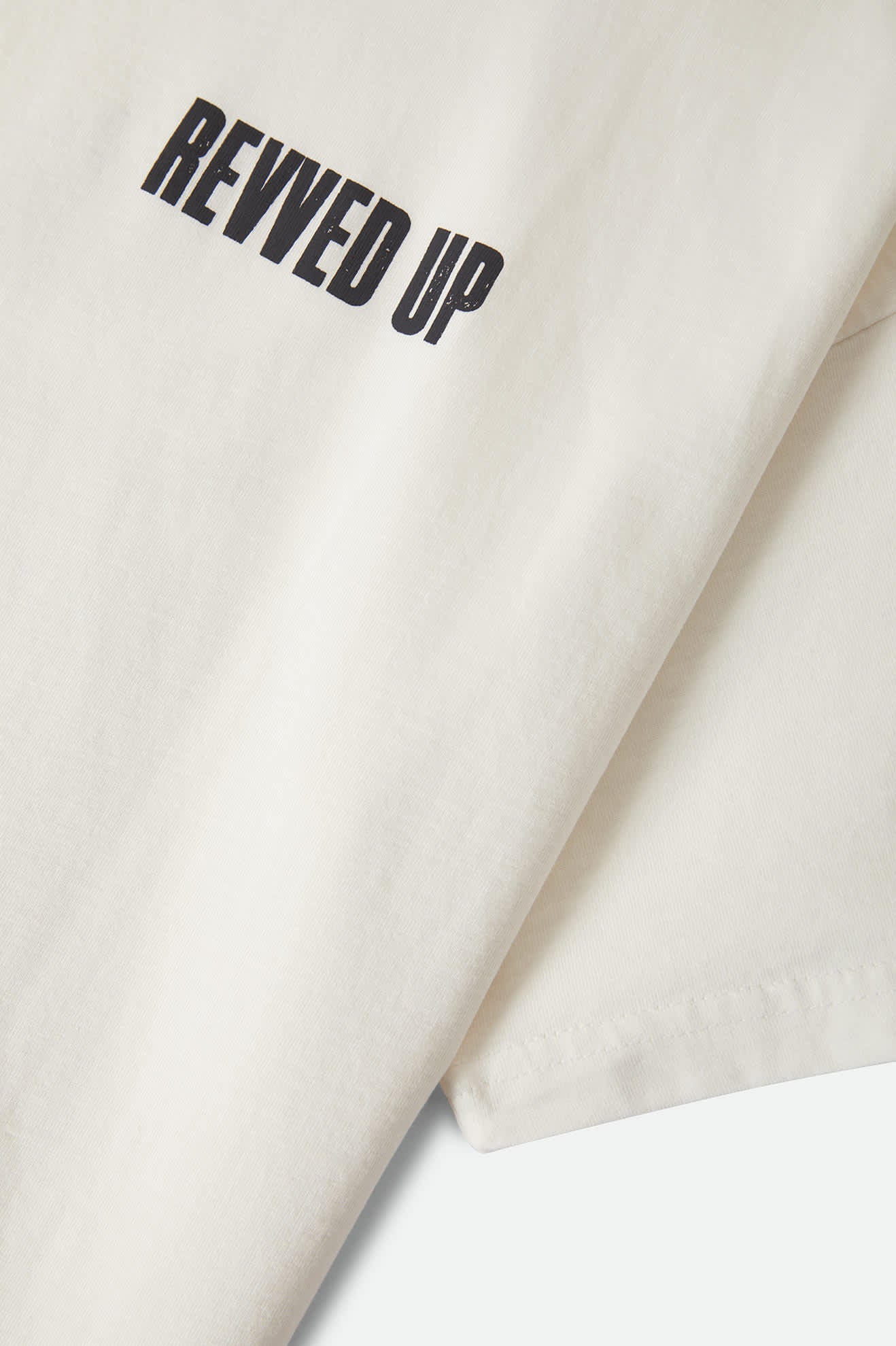 Women's Revved Up Boxy Crew T-Shirt in the color Off White - Additional Laydown image