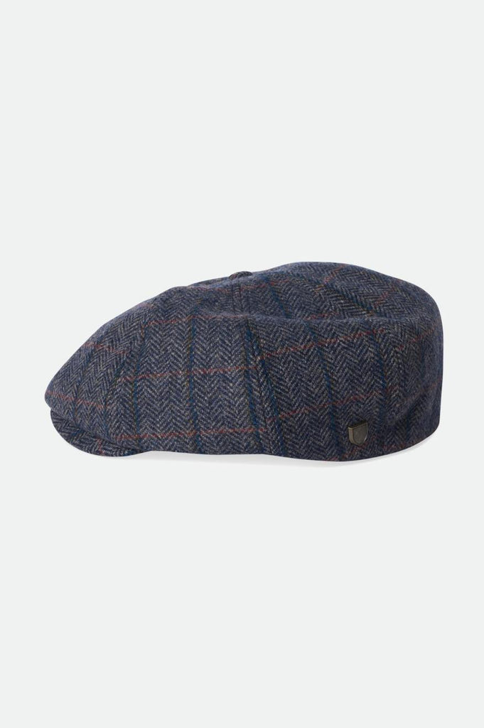 Brixton Brood Newsboy Cap - Washed Navy/Beige