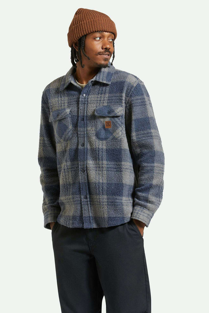 Men's Lifestyle 1 | Bowery Arctic Stretch L/S Fleece - Washed Navy/Beige Plaid