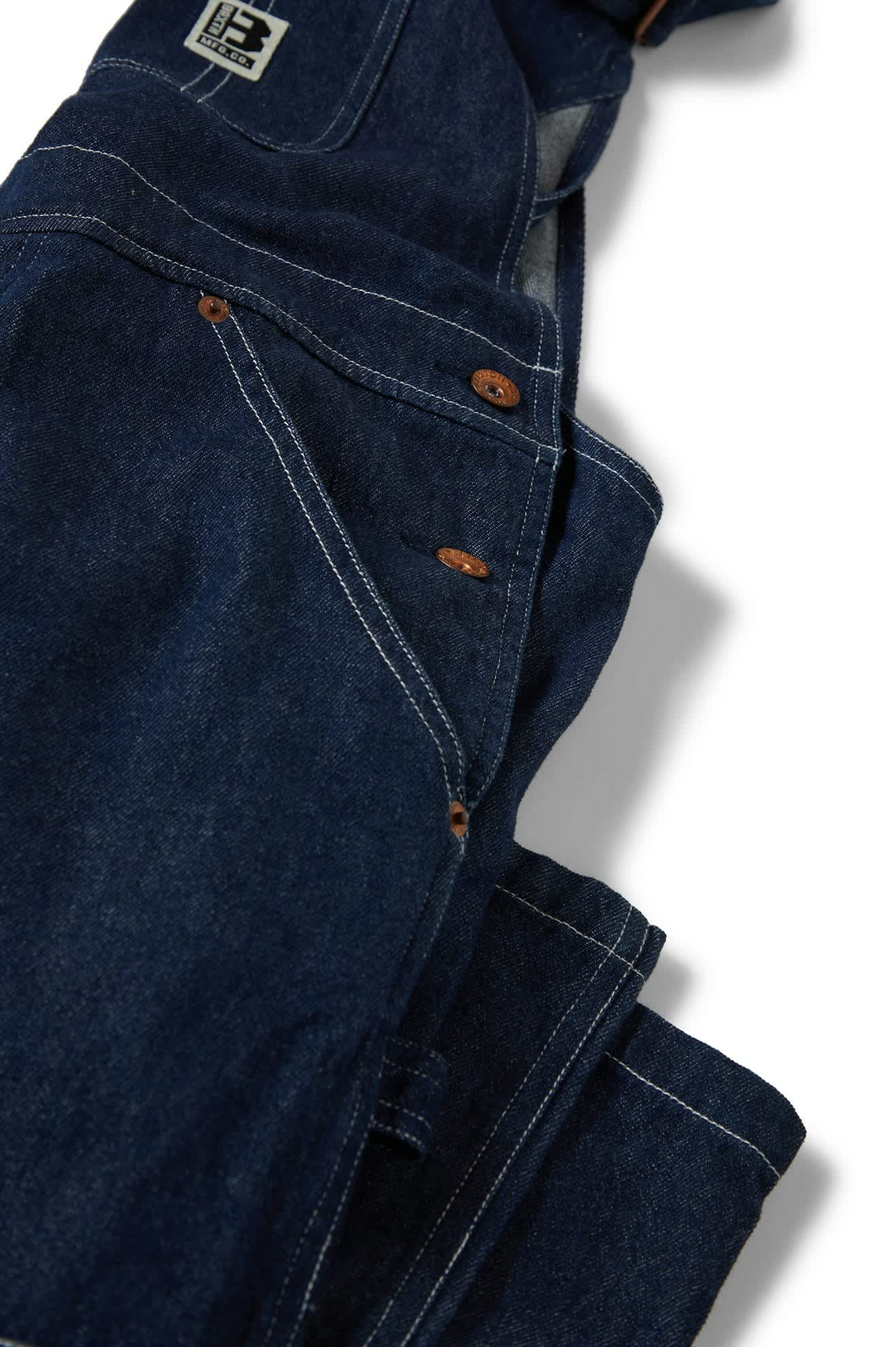Men's Builders Overall in the color Rinse Denim - Additional Laydown image