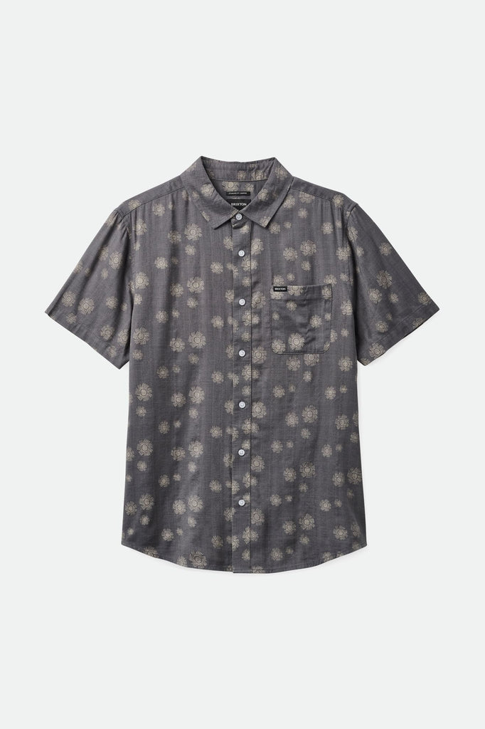 Brixton Men's Charter Slub S/S Woven Shirt - Charcoal Sol | Profile