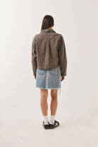 Women's Utopia Overshirt in the color Walnut Brown - Women's Back View