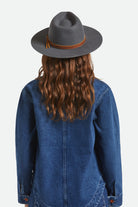 Unisex Hawkins WTHR GUARD™ Cowboy Hat in the color Asphalt/Brown - Women's Back View