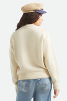 Women's Brixton Ranching Club Crew Sweater in the color Whitecap - Women's Back View