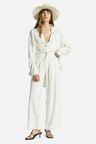 Women's Fit, Featured View | Vintage Linen Blend Wide Leg Pant - Off White