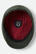 Unisex Hooligan Flat Cap in the color Moss/Orange - Additional Laydown image