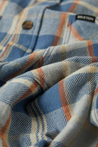 Men's Vintage Wash Flannel in the color Blue/Soft Blue/Orange - Additional Laydown image