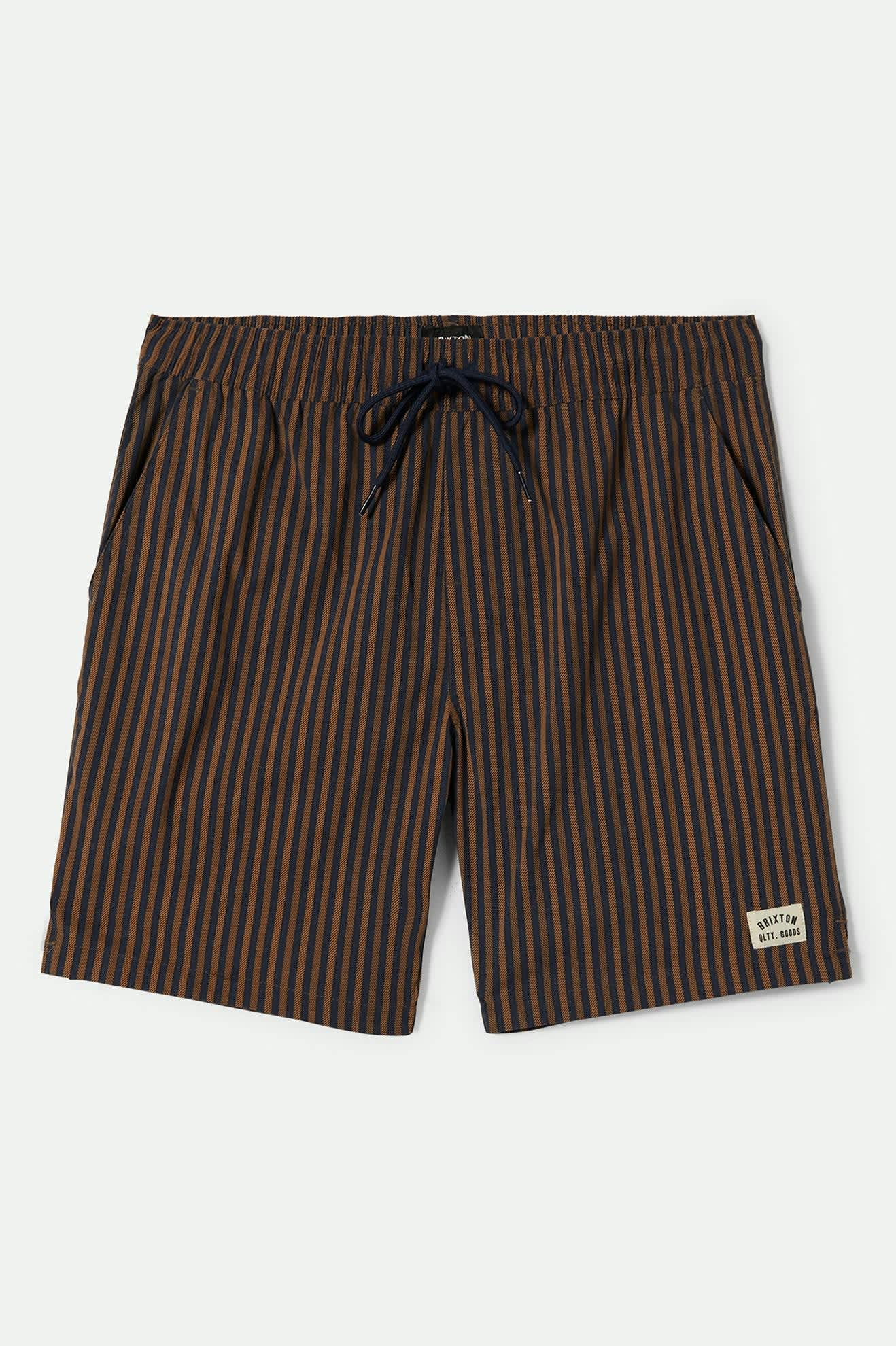 Men's Everyday Stretch Hybrid Short 7" in the color Washed Navy/Sunbaked Herringbone - Front Product View