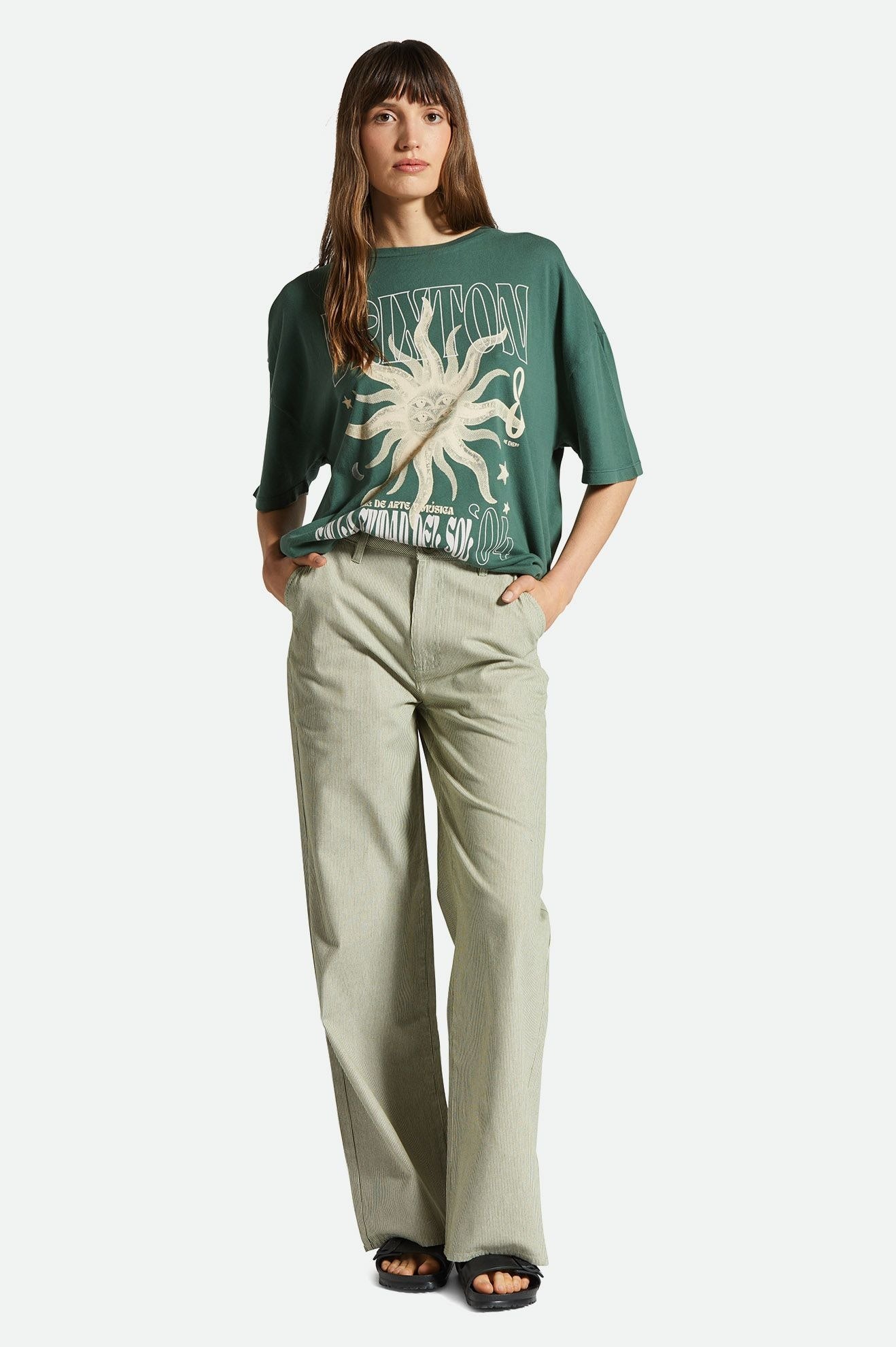 Women's Fit, Featured View | El Festival Oversized Boyfriend Tee - Trekking Green