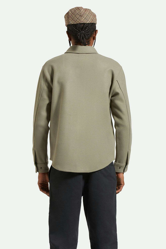 Back Fit Image | Durham Felted Stretch Jacket - Vetiver