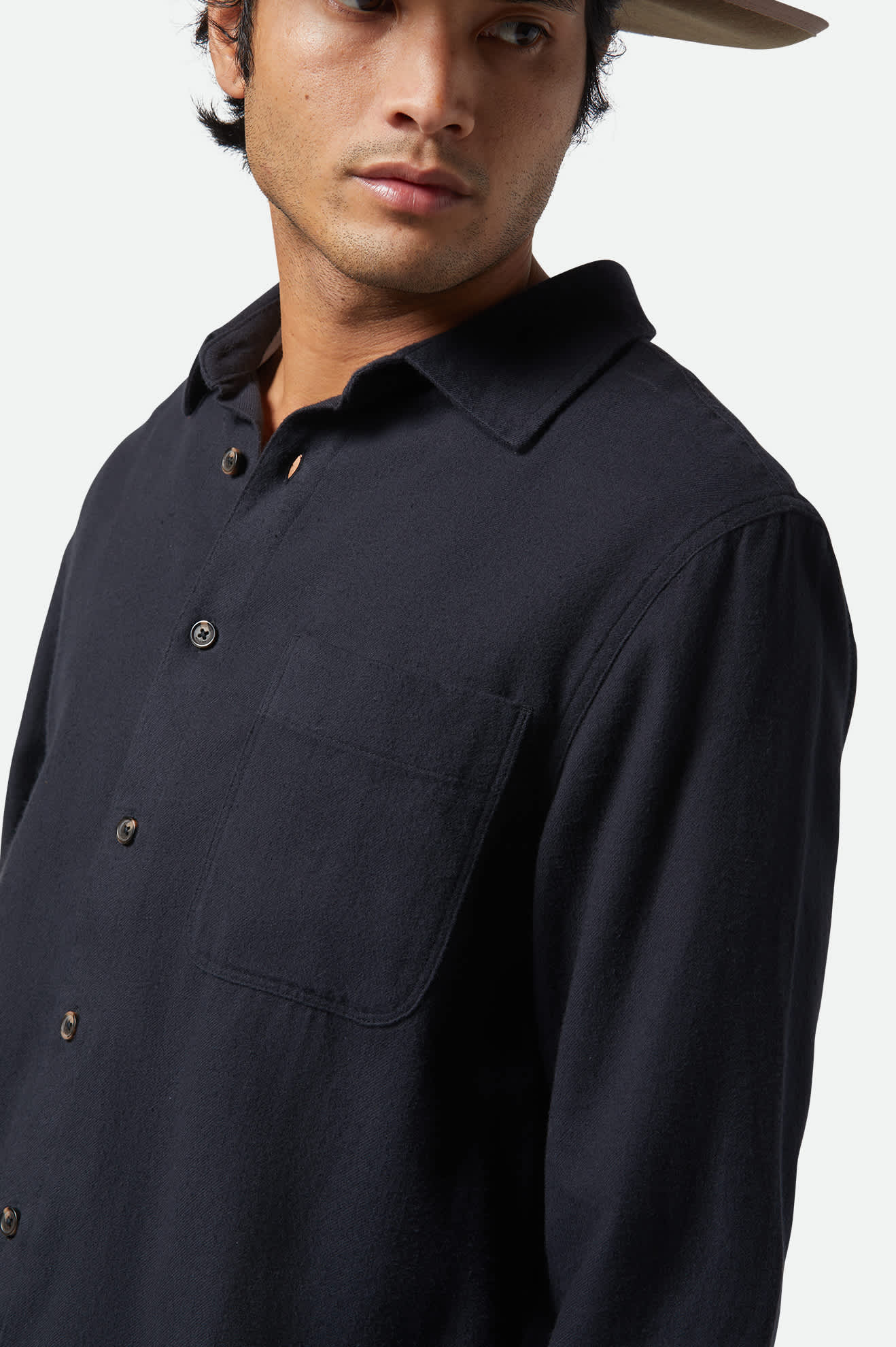 Men's Hasting Kapok L/S Flannel in the color Heather Black - Additional Fit image