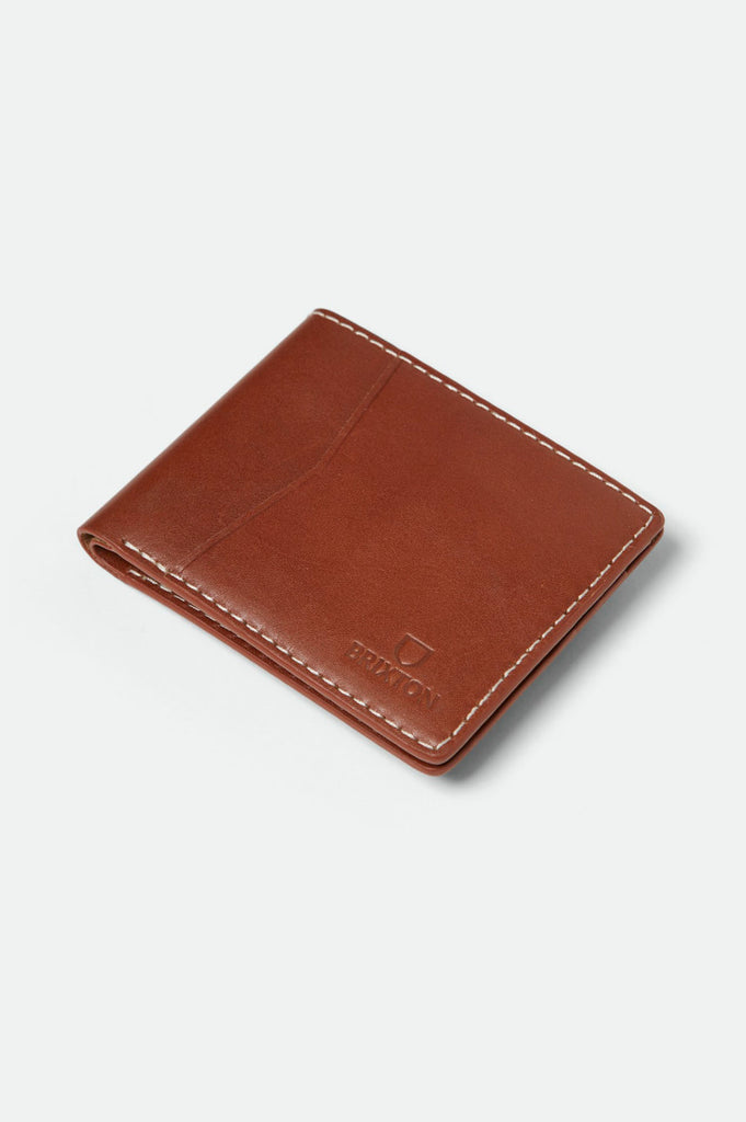 Brixton Unisex Traditional Leather Wallet - Brown | Profile