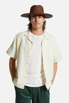 Men's Fit, front | Bunker Linen Blend S/S Camp Collar Woven Shirt - Whitecap
