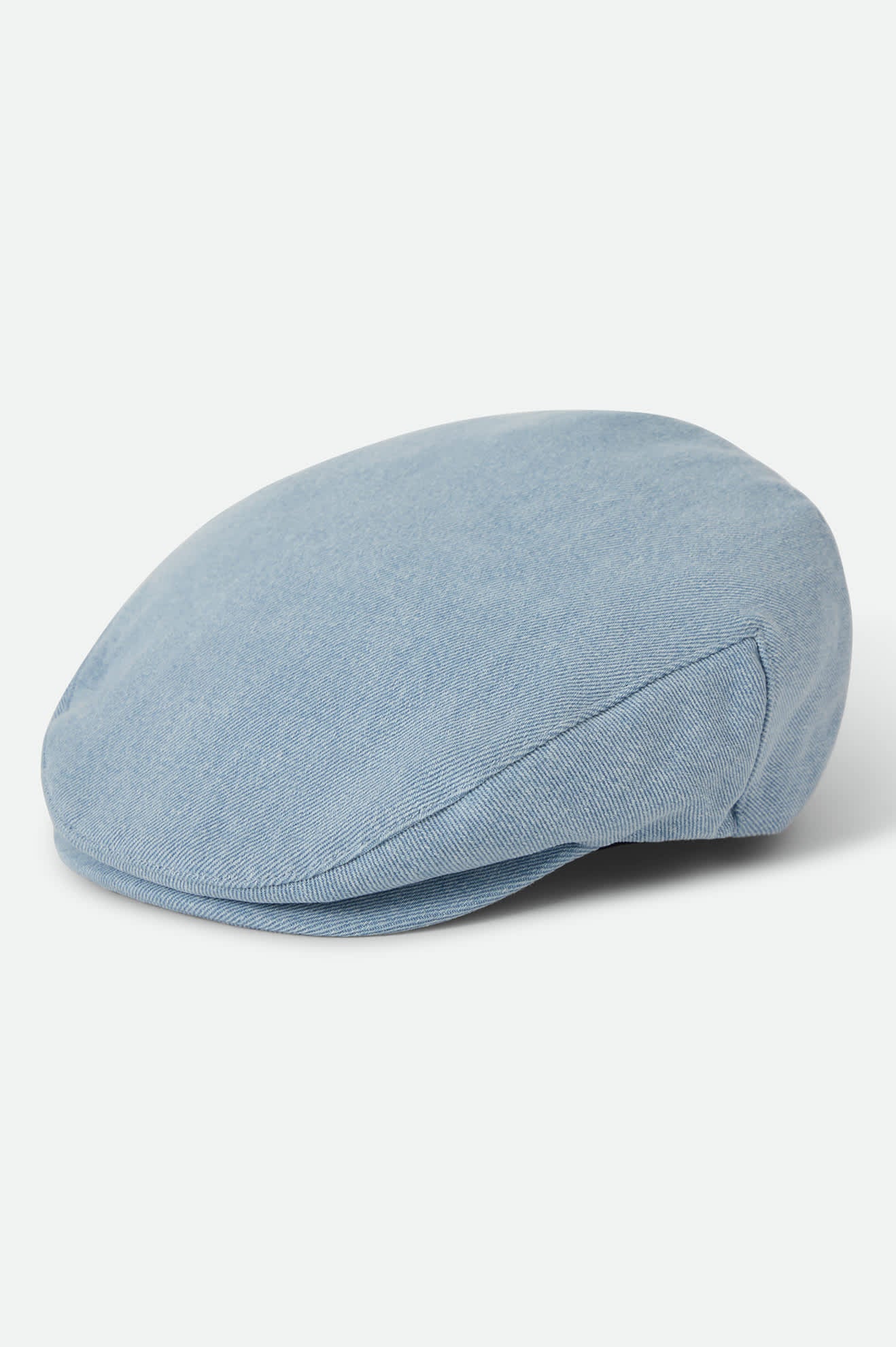 Unisex Hooligan Flat Cap in the color Light Indigo Wash - Front Product Laydown Image