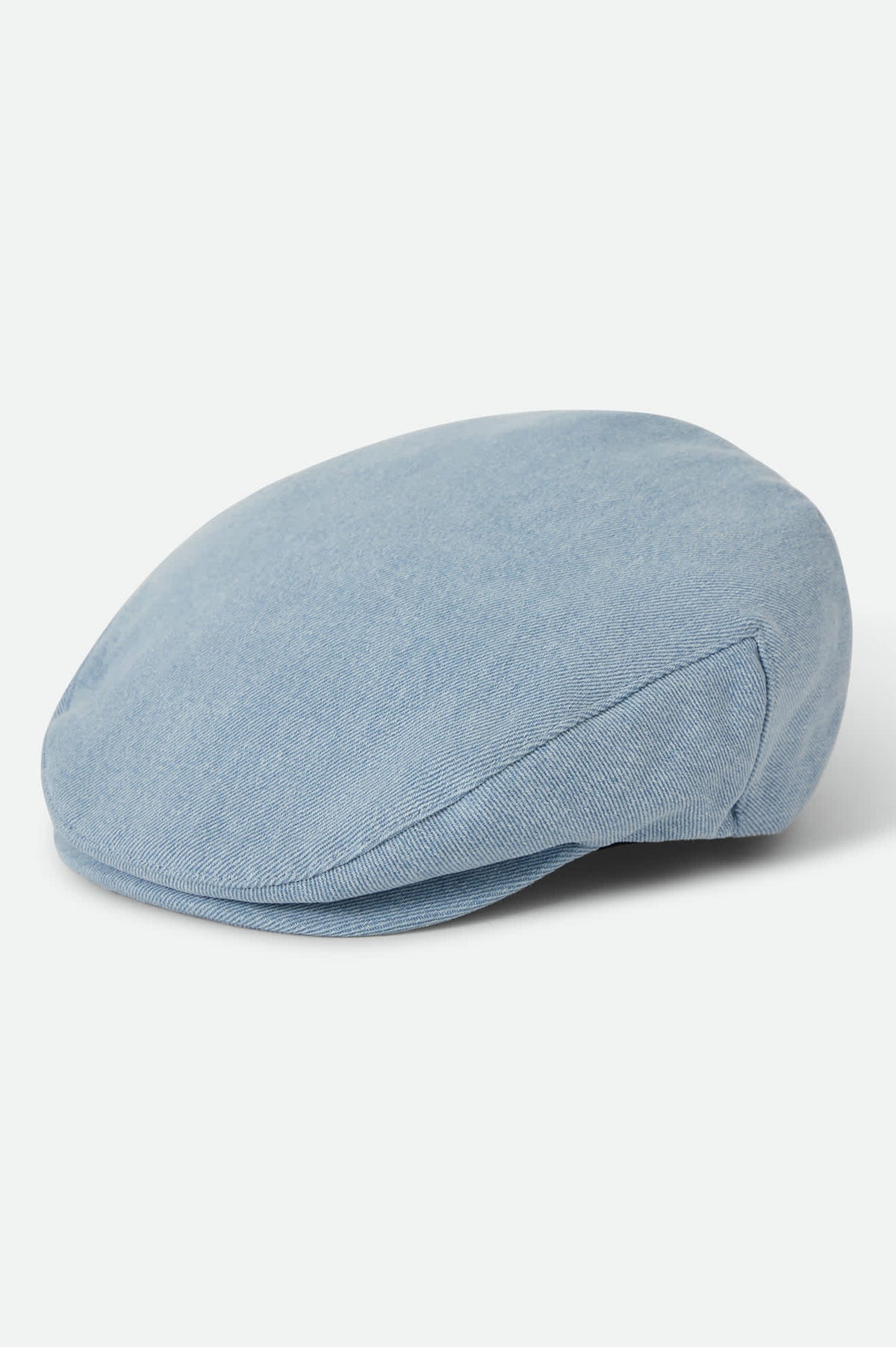 Unisex Hooligan Flat Cap in the color Light Indigo Wash - Front Product Laydown Image