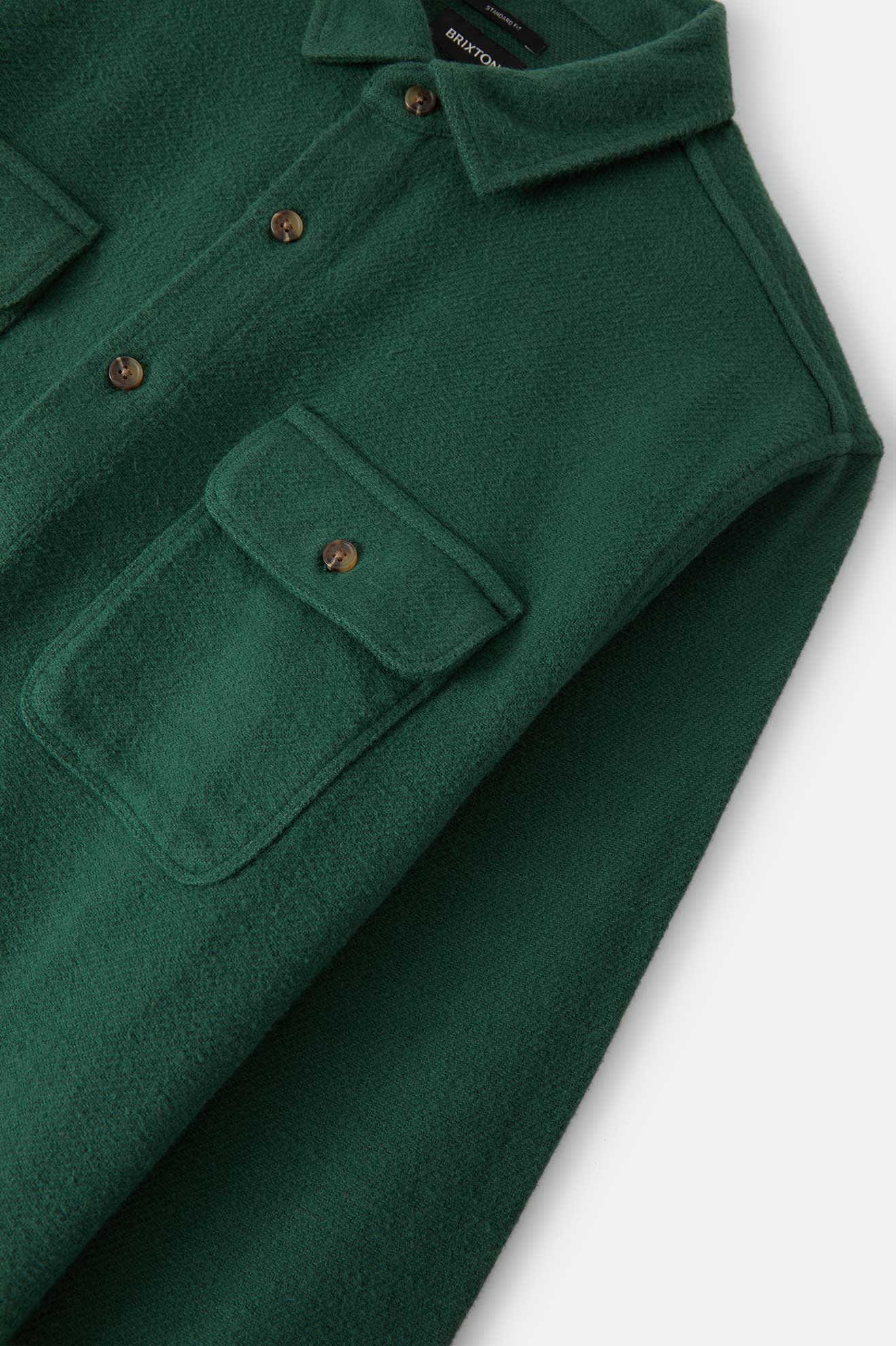 Men's Bowery Textured Twill Overshirt in the color Primal Green - Additional Laydown image