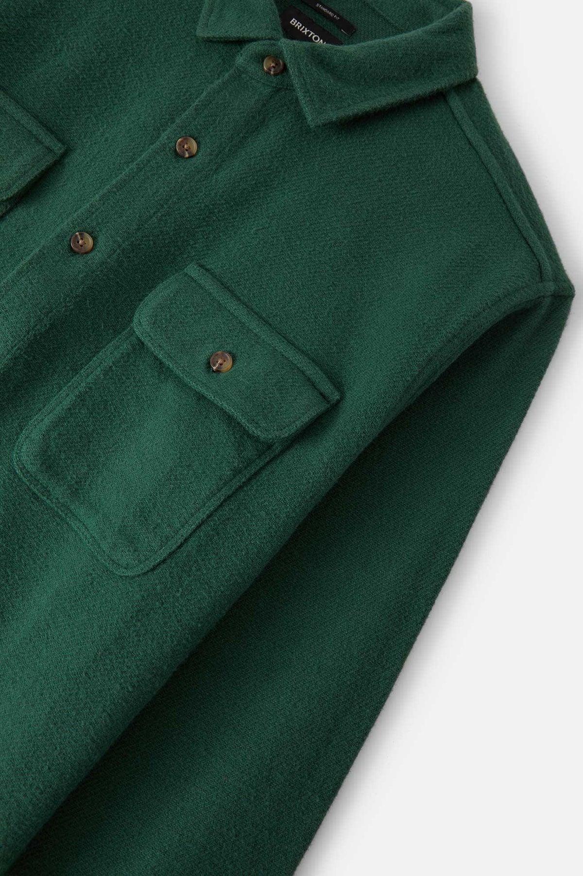 Men's Bowery Textured Twill Overshirt in the color Primal Green - Additional Laydown image
