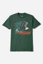 Men's Free Short Sleeve T-Shirt in the color Primal Green Worn Wash - Front Product Laydown Image