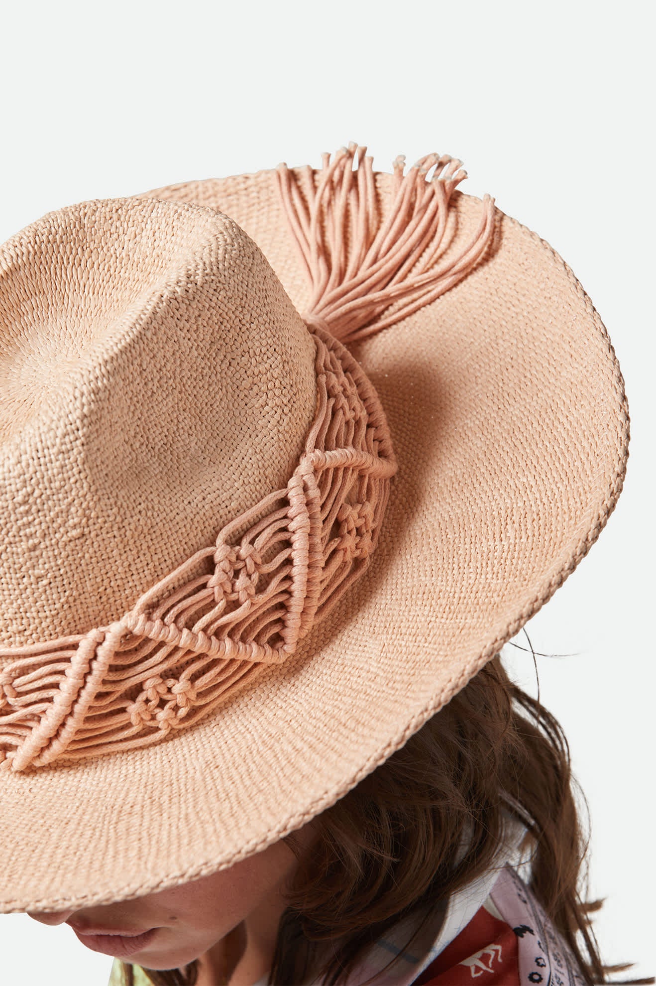 Women's Matteo Straw Hat in the color Soft Pink - Additional Fit image
