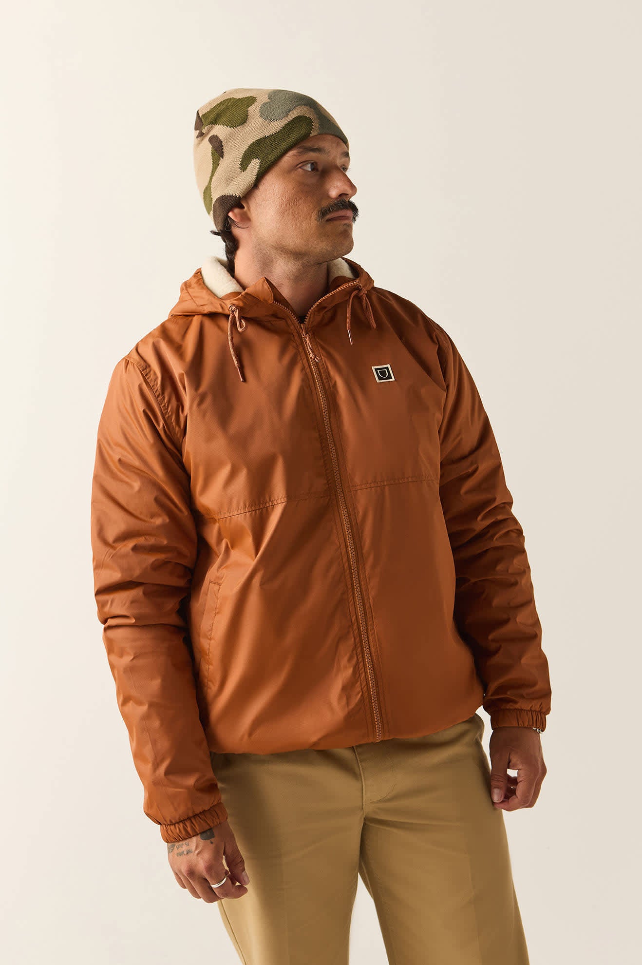 Men's Claxton Lined Jacket in the color Caramel - Men's Front View