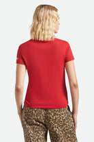 Women's Coors Light Racing Fitted T-Shirt in the color Coors Red - Women's Back View