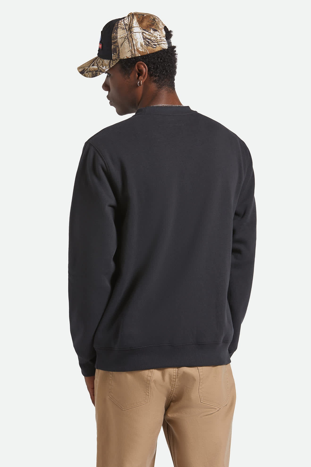 Men's Gallop Crew in the color Black - Men's Back View