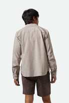 Men's The Daily Cotton L/S Shirt  in the color Khaki - Men's Back View