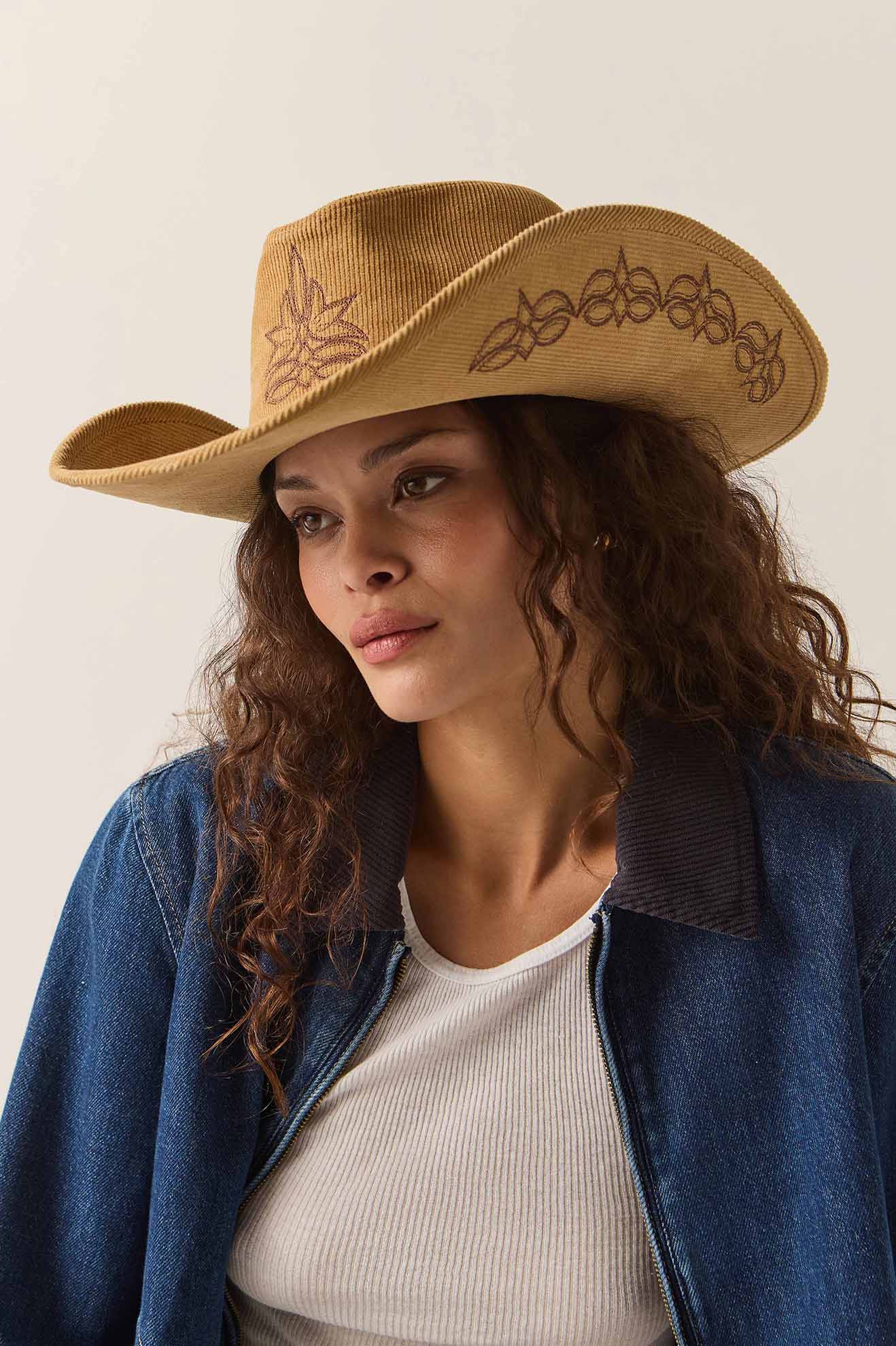 Unisex Colter Cowboy Hat in the color Khaki - Women's Front View