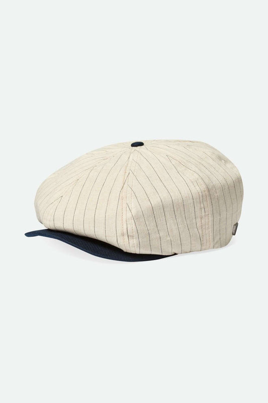 Unisex 20th Anniversary Brood Newsboy Cap in Cream/Navy – Brixton