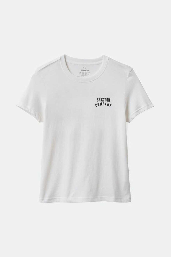 Brixton Women's Woodburn Women's Fitted Crew T-Shirt - White | Profile