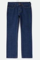 Men's Builders 5-Pocket Pant in the color Dark Denim - Front Product Laydown Image