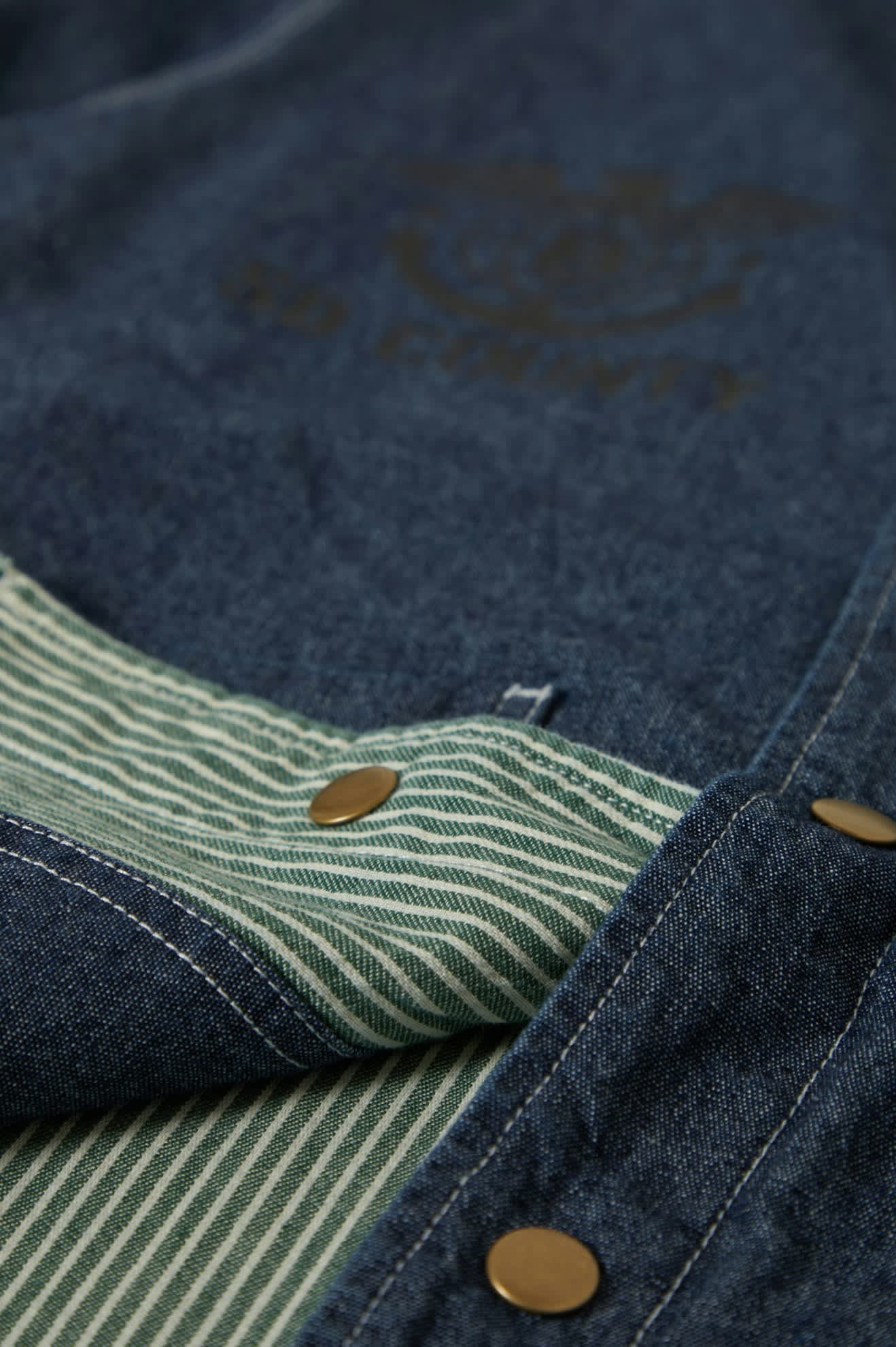 Men's Assembly Reversible Chore Jacket in the color Indigo/Pine Needle/Whitecap - Additional Laydown image